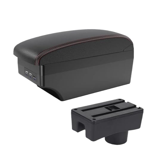 HPZPRPCEW Für Chery A13 Für Very Celer Für Fulwin 2 Armlehnenbox 2008-2012 Mittelkonsole Aufbewahrungsbox Mit USB-Schnittstelle(A1 Schwarz Rot 7USB) von HPZPRPCEW