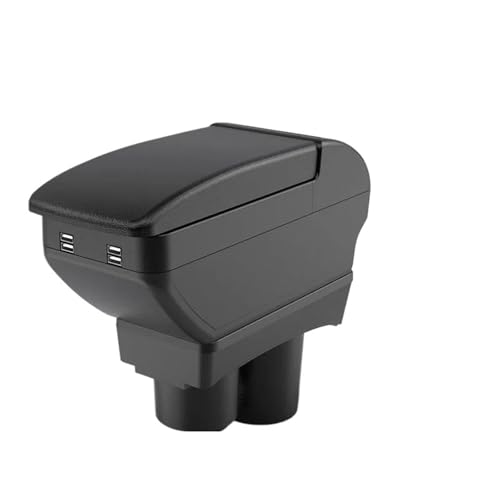 HPZPRPCEW Für Citroën Für C-Élysée 2014 2015 2016 Auto Armlehnenbox Nachrüstteile Innenraum Aufbewahrungsbox(B2 Schwarze Linie 4 USB) von HPZPRPCEW