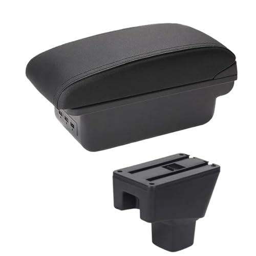 HPZPRPCEW Für Fiat Für Sedici Armlehnenbox Zentral Lagerinhalt Aufbewahrungsbox Armlehnenbox Mit Getränkehalter USB-Schnittstelle(B2 schwarze Linie 3USB) von HPZPRPCEW