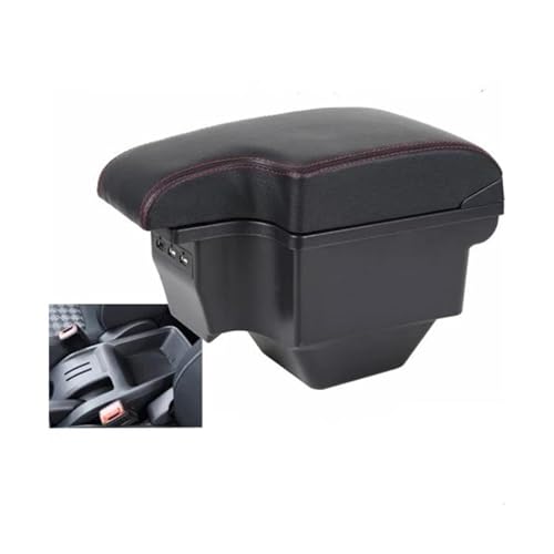 HPZPRPCEW Für MG ZS Mittelkonsole Armlehnenbox Staufach Armlehnen Ellbogenstütze All-in-one Mit USB(Black red line) von HPZPRPCEW