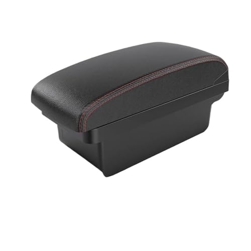 HPZPRPCEW Für Opel Für Corsa F Armlehne 2019 2020 2021 2022 2023 2024 Innenraum Mittelarmlehne Aufbewahrungsbox(A1 Schwarz Rot KEIN USB) von HPZPRPCEW