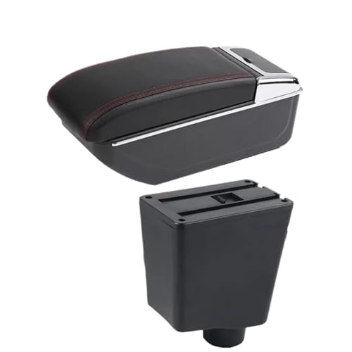 HPZPRPCEW Für R&enault Für Clio 4 Für Captur Für Clio 3 III IV Armlehnenbox Zubehör Aufbewahrungsteile Innenausstattung Nachrüstung(B rote Linie KEIN USB) von HPZPRPCEW