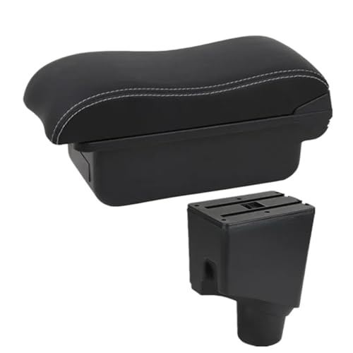 HPZPRPCEW Für Toyota Für Yaris Hybrid Auto Armlehnenbox Für Toyota Für Yaris 2015 2016 2017 2018 2019 2020 2021 2022 Mittelarmlehnenbox(A3 Black white NO USB) von HPZPRPCEW