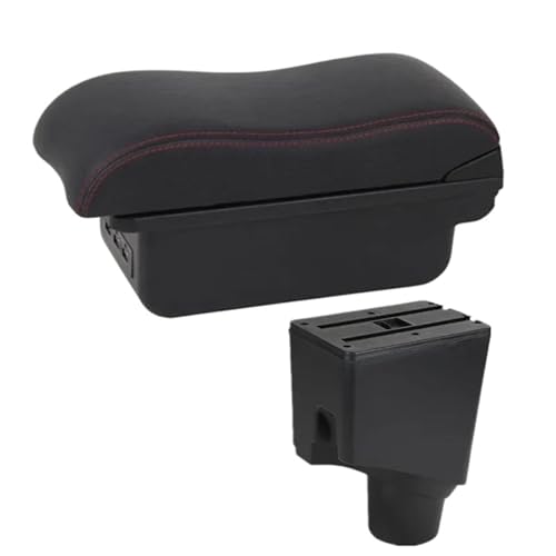 HPZPRPCEW Für Toyota Für Yaris Hybrid Auto Armlehnenbox Für Toyota Für Yaris 2015 2016 2017 2018 2019 2020 2021 2022 Mittelarmlehnenbox(B1 Schwarz rot 3USB) von HPZPRPCEW