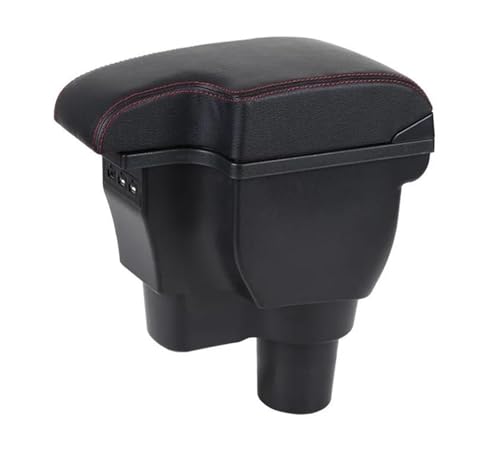HPZPRPCEW Integrierte Armlehnenbox Für Hyundai Für Yuena Mittelarmlehne Mit USB-Ladeanschluss(Black red line) von HPZPRPCEW
