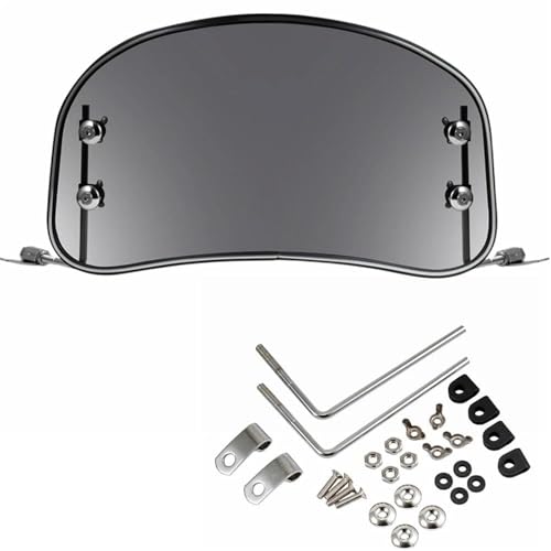 HPZPRPCEW Motorrad-Windschutzscheibe, Universelle Roller-Windschutzscheibe Windabweiser Spoiler Luftabweiser(GRAU) von HPZPRPCEW