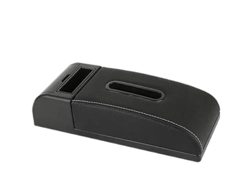 HPZPRPCEW Universal-Armlehnenauflage Fürs Auto Taschentuchbox Armlehnenschutz Aufbewahrungsbox(C3 Schwarz weiß KEIN USB) von HPZPRPCEW