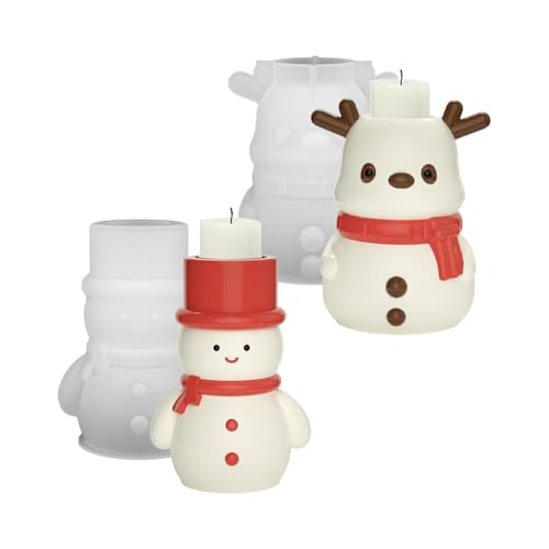 2 Stück Weihnachten Silikonform Kerzenhalter, Weihnachten Gießform Kerzenhalter, Silikonform Gießform Kerzen für Candle Holder, Silikonformen Für Kerzen Gießen von HPiano