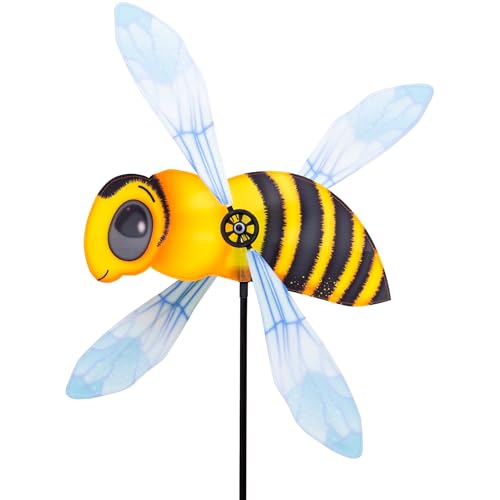 HQ Design Windspiration - Paddle Spinner, UV-beständige und wetterfeste Windspiel Deko für Garten, Terrasse und Balkon - Windrad inkl. Standstab (Bee) von HQ HIGH QUALITY DESIGN