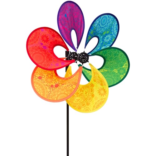 HQ Design Windspiration - Flower, UV-beständige und wetterfeste Windspiel Deko für Garten, Terrasse und Balkon - Windrad inkl. Standstab (Paradise Flower Victorian Style) von HQ HIGH QUALITY DESIGN