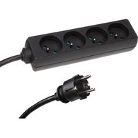 4-FACH-STECKDOSENLEISTE MIT SCHRUMPFSCHLAUCH - 3G2.5 - 1.5 m - STECKER-TYP E (FRANZÖSISCHES SYSTEM) von HQ POWER