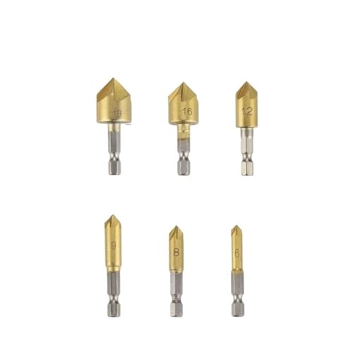 HQABCUTR 6mm-19mm Senker Bohrer Fase 90 ° Legierung Set for Metall Holz Loch Anfasen Mutter Schraube Eingebettet von HQABCUTR