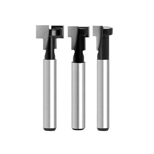 HQABCUTR Fräser 8mm Schaft T-Nut Router Bit Set Hex Key Hole Bits Stoßen Hartmetall for Holzbearbeitung Werkzeug von HQABCUTR