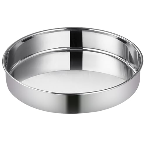 HQILRRA 10 Zoll Kuchenform aus Edelstahl, runde Kuchenform aus Edelstahl, tiefe Kuchenform, fester Boden für Backen, Weihnachten, Halloween (26 cm x 26 cm x 5 cm) von HQILRRA