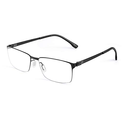 HQMGLASSES Ultra-Light-Reine Titan-Anti-Blau-Licht-Lesegläser der Männer, asphärische HD Harz Linse rechteckige Business Gläser Rahmen Computer Goggles Diopter +1.0 bis +3.0,Schwarz,+1.5 von HQMGLASSES