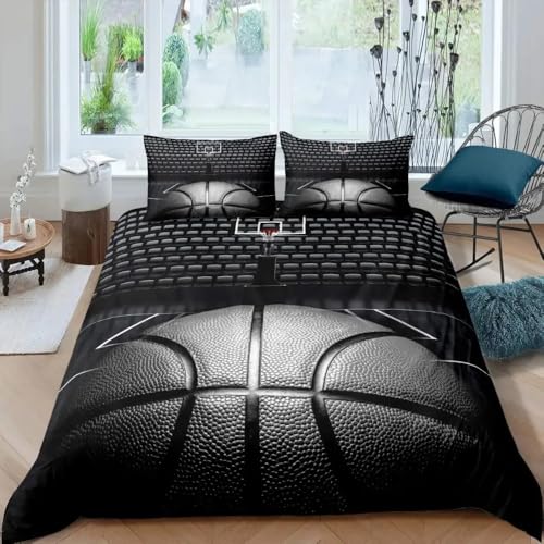 HQMOMO Bettwäsche-Set 135 X 200 cm Basketball Bettbezug + Kissenbezüge Anime-Kinder Bettbezug für Jungen und Mädchen Schlafzimmer-Sets (C,135x200cm+80x80cm,Football) von HQMOMO