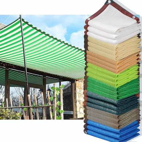 HQQMNY Schattierungsnetz mit Ösen Sonnensegel Sonnenschutz Netz 90% Shading Rate Schattiernetz UV-Beständiges Gartenschirm Sichtschutz für Garten Pflanzen Gewächshaus (Streifen (grün + weiß),2x5m) HQQMNY Schattierungsnetz mit Ösen Sonnensegel Sonnenschutz Netz 90% Shading Rate Schattiernetz UV-Beständiges Gartenschirm Sichtschutz für Garten Pflanzen Gewächshaus (Streifen (grün + weiß),2x5m) von HQQMNY