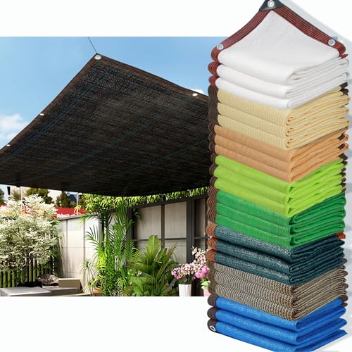 HQQMNY Sonnensegel Schattiernetz Sonnenschutz Netz mit Ösen 90% Shading Rate UV-Beständiges Schattierungsnetz Gartenschirm Sichtschutz für Garten Pflanzen Gewächshaus (Schwarz,2x2m) von HQQMNY