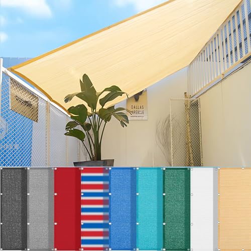 HQQMNY Sonnensegel Schattiernetz mit Ösen 8mx19m Sonnenschutznetz Sichtschutznetz Gartennetz 95% Shading Rate UV-Beständiges Schattierungsnetz für Garten Spielplatz Gewächshaus - GELB von HQQMNY