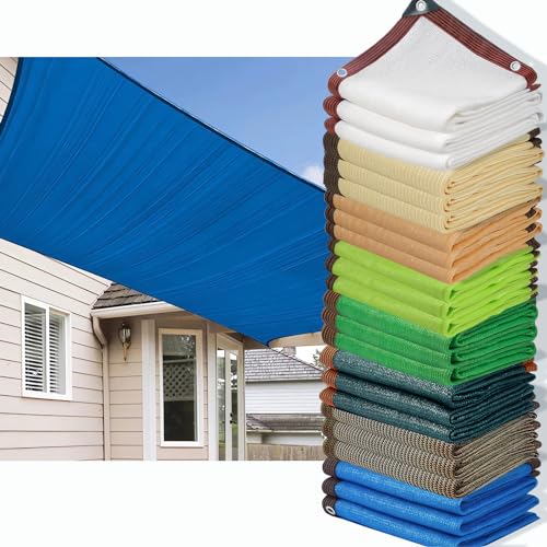 HQQMNY Sonnensegel Sonnenschutz Netz mit Ösen 90% Shading Rate Schattiernetz UV-Beständiges Schattierungsnetz Gartenschirm Sichtschutz für Garten Pflanzen Gewächshaus (Blue,2x3m) von HQQMNY