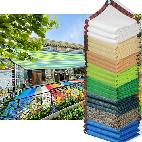 HQQMNY Sonnensegel Sonnenschutz Netz mit Ösen 90% Shading Rate Schattiernetz UV-Beständiges Schattierungsnetz Gartenschirm Sichtschutz für Garten Pflanzen Gewächshaus (Bunt,3x5m) von HQQMNY