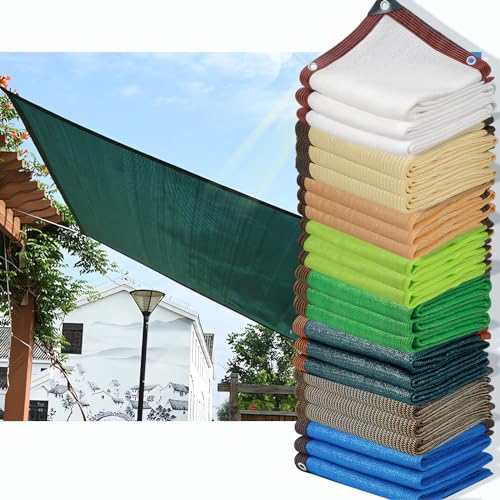 HQQMNY Sonnensegel Sonnenschutz Netz mit Ösen 90% Shading Rate Schattiernetz UV-Beständiges Schattierungsnetz Gartenschirm Sichtschutz für Garten Pflanzen Gewächshaus (Dunkelgrün,3x4m) von HQQMNY