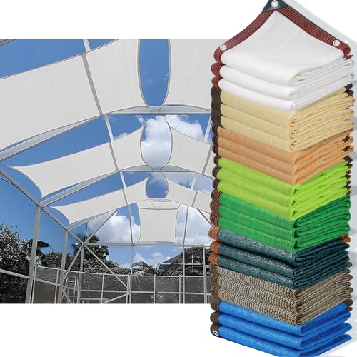 HQQMNY Sonnensegel Sonnenschutz Netz mit Ösen 90% Shading Rate Schattiernetz UV-Beständiges Schattierungsnetz Gartenschirm Sichtschutz für Garten Pflanzen Gewächshaus (Weiß,1x1m) von HQQMNY