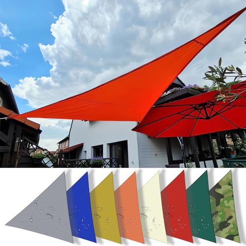 HQQMNY Sonnensegel mit D-Ring Wasserdicht Sonnenschutz Wetterschutz Segel Dreieck-2mx2mx2m aus Oxford-Stoff 180 g/m²,95% UV Schutz für Balkon Terrasse Garten Patio - Rot HQQMNY Sonnensegel mit D-Ring Wasserdicht Sonnenschutz Wetterschutz Segel Dreieck-2mx2mx2m aus Oxford-Stoff 180 g/m²,95% UV Schutz für Balkon Terrasse Garten Patio - Rot von HQQMNY