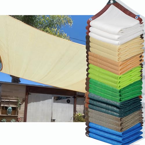 HQQMNY Sonnensegel mit Ösen Sonnenschutz Netz 90% Shading Rate Schattiernetz UV-Beständiges Schattierungsnetz Gartenschirm Sichtschutz für Garten Pflanzen Gewächshaus (Beige,4x5m) von HQQMNY
