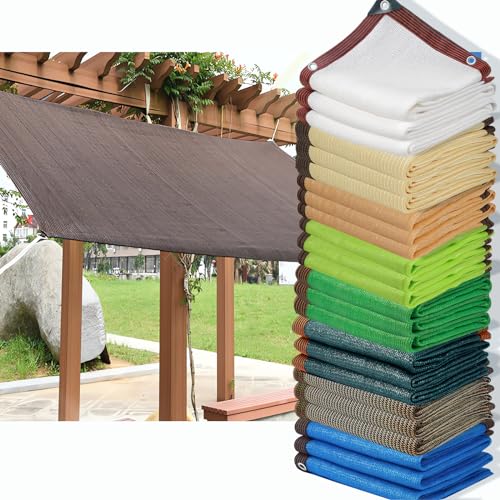 HQQMNY Sonnensegel mit Ösen Sonnenschutz Netz 90% Shading Rate Schattiernetz UV-Beständiges Schattierungsnetz Gartenschirm Sichtschutz für Garten Pflanzen Gewächshaus (Braun,2x4m) von HQQMNY