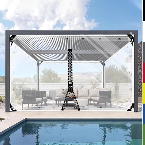 HQQMNY Transparent Plane mit ösen Abdeckplane Wasserfest 0.5mm Outdoorvorhänge Regenschutzplane Zeltplane aus 560g/m² PVC Kälteschutz und Wärmeerhaltung (Transparent + 1 Reißverschluss, H2,6mxL3m) HQQMNY Transparent Plane mit ösen Abdeckplane Wasserfest 0.5mm Outdoorvorhänge Regenschutzplane Zeltplane aus 560g/m² PVC Kälteschutz und Wärmeerhaltung (Transparent + 1 Reißverschluss, H2,6mxL3m) von HQQMNY