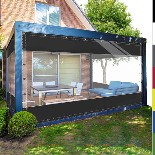 HQQMNY Transparent Plane mit ösen Abdeckplane Wasserfest 0.5mm Outdoorvorhänge mit Ösen Zeltplane aus 560g/m² PVC Gewebeplane Regenplane Regenschutzplane für Pavillon(Schwarz, H2mxL3,2m) HQQMNY Transparent Plane mit ösen Abdeckplane Wasserfest 0.5mm Outdoorvorhänge mit Ösen Zeltplane aus 560g/m² PVC Gewebeplane Regenplane Regenschutzplane für Pavillon(Schwarz, H2mxL3,2m) von HQQMNY