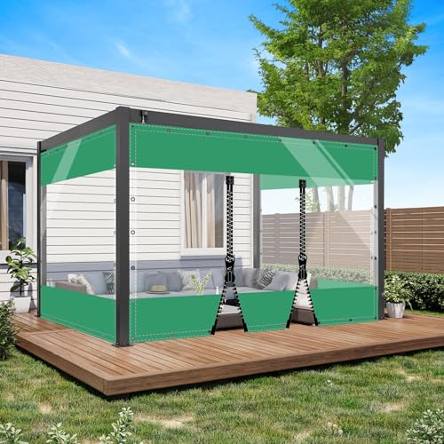HQQMNY Transparent Plane mit ösen Abdeckplane Wasserfest 0.5mm Outdoorvorhänge mit Ösen Regenschutzplane Zeltplane aus 560g/m² PVC Kälteschutz (Grün + 2 Reißverschlüsse, H2mxL3m) HQQMNY Transparent Plane mit ösen Abdeckplane Wasserfest 0.5mm Outdoorvorhänge mit Ösen Regenschutzplane Zeltplane aus 560g/m² PVC Kälteschutz (Grün + 2 Reißverschlüsse, H2mxL3m) von HQQMNY