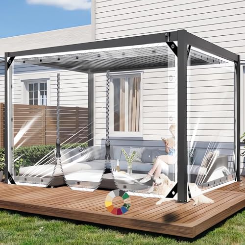 HQQMNY Transparente Pavillonplane mit Ösen H1,9m x L2,0m Transparent Outdoorvohang mit Ösen 0,35mm Pavillonplane 400g/㎡ Winddicht Schutzplane Wetterfeste Regenplane für Pergola Veranda HQQMNY Transparente Pavillonplane mit Ösen H1,9m x L2,0m Transparent Outdoorvohang mit Ösen 0,35mm Pavillonplane 400g/㎡ Winddicht Schutzplane Wetterfeste Regenplane für Pergola Veranda von HQQMNY