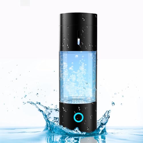HQQMNY Wasserstoff-Wasserflasche, Wasserstoffgehalt ≥4000 ppb, tragbarer Wasserstoff-Wassergenerator mit PEM- und SPE-Technologie, 230 ml tragbarer Wasserstoff-Wassergenerator (Elegantes Schwarz) von HQQMNY