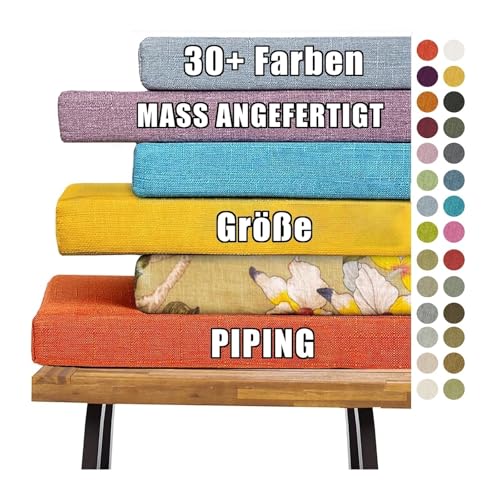 HQQXZQ Bankkissen Bankauflage Nach Maß Sitzkissen, Waschbar Abnehmbarem Bankauflage Stuhlkissen - für Gartenbank Schaukel, Terrasse, Esstisch, Bank, Drinnen, Viele Farben und Größen (5cm Dicke) von HQQXZQ