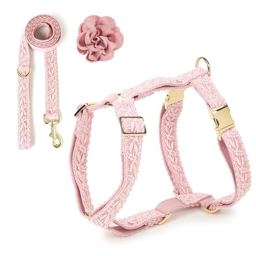 HQREA Hundegeschirr-Set, leicht, verdrehsicher, für Hochzeit, Geburtstag, Party, mit Leine und Griff, für mittelgroße und große Hunde, Größe L, Rosa HQREA Hundegeschirr-Set, leicht, verdrehsicher, für Hochzeit, Geburtstag, Party, mit Leine und Griff, für mittelgroße und große Hunde, Größe L, Rosa von HQREA