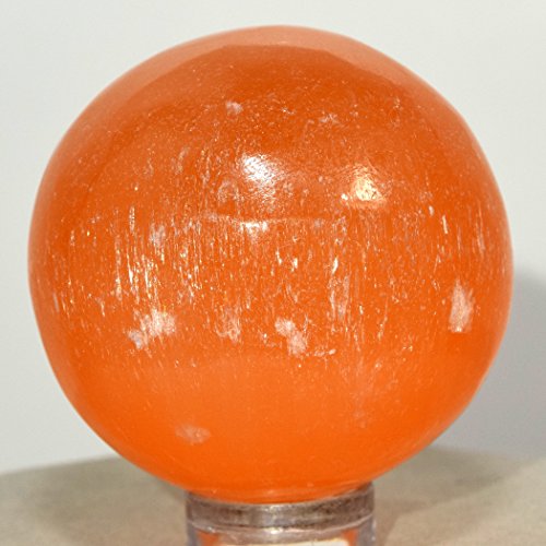 40 mm Orange Selenit Kugel Ständer Natur Kristall Decor Ball Funkelnder Mineral Poliert Engel Stein – Marokko + Kunststoff von HQRP-Crystal