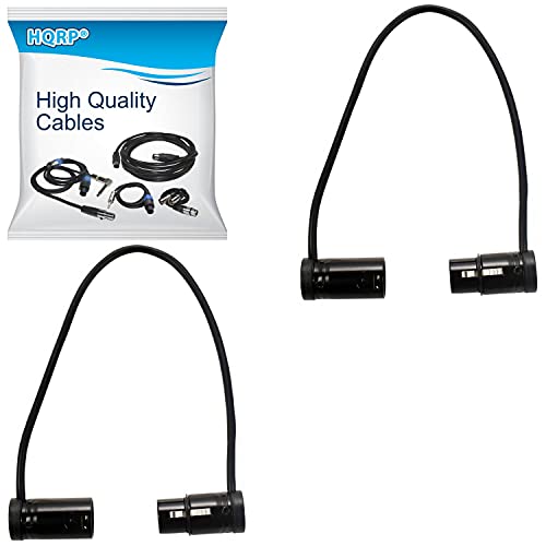 HQRP 2er-Pack 3-polige XLR-Buchse auf 3-polige XLR-Stecker, verstellbarer Winkel, Low-Profile-Kabel, kompatibel mit Soundgeräten 302, 552, 633, 688, 788T Mixer/Recorder von HQRP