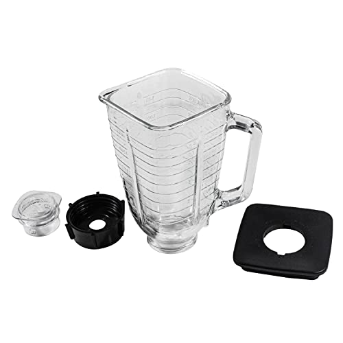 HQRP Glasbehälter-Set, Ersatz kompatibel mit Oster Osterizer Blender, 004954-011-090 014709-156-000 004902-003-NP0 084036000000, 1,25 l Krug, 1,25 l Fassungsvermögen HQRP Glasbehälter-Set, Ersatz kompatibel mit Oster Osterizer Blender, 004954-011-090 014709-156-000 004902-003-NP0 084036000000, 1,25 l Krug, 1,25 l Fassungsvermögen von HQRP