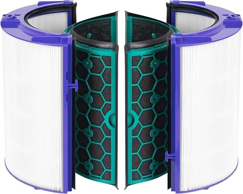 HQRP TP04 Ersatz-HEPA-Filter, kompatibel mit Dyson HP04 TP04 DP04 TP05 DP05 Luftreinigern, versiegelter zweistufiger 360°-Glas, Pure Cool Fan HEPA-Filter und Aktivkohlefilter von HQRP