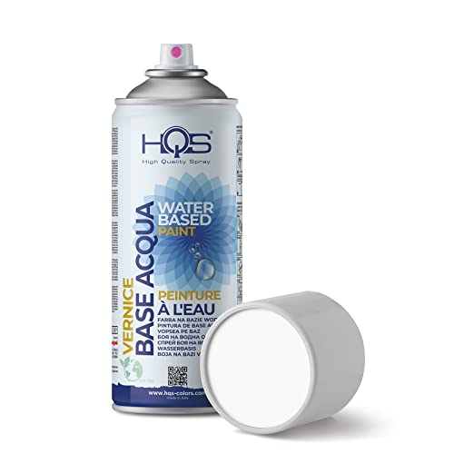 HQS Lackspray, 400 ml, Wasserbasis, Farben Ral 9016, Weiß matt) von HQS High Quality Spray