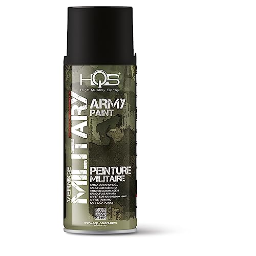 HQS Spraydose mit Mattfarbe, 400 ml, Armee Camouflage Military (mattes Schwarz) von HQS High Quality Spray