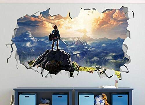 HQSM Wandtattoo Legende von Zelda View Landscape Wii Benutzerdefinierte Wandtattoos 3D-Wandaufkleber Kunst von HQSM