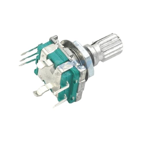 5 TEILE/LOS 20 Position 360 Grad Drehgeber EC11 w Push Button 5Pin Griff Lange 15/20MM Mit EINEM Gebaut In Push Button Schalter(Metal knob black) von HQYCL