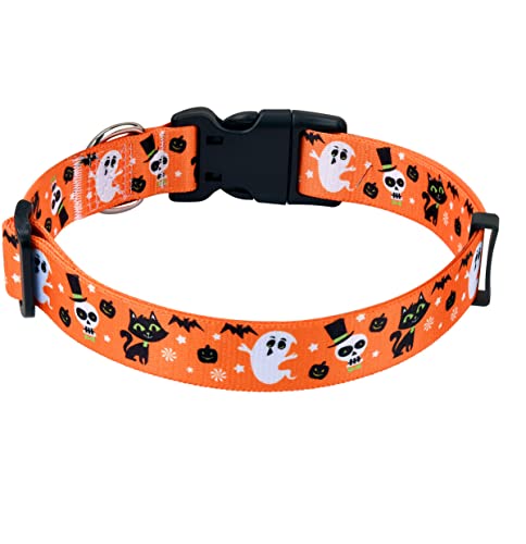 HQYDDMI Halloween Hundehalsband, Verstellbares, Weich & Komfort Hunde Halsband für Kleine Mittlere Große Hunde Welpen Katzen(Halloween,XS HQYDDMI Halloween Hundehalsband, Verstellbares, Weich & Komfort Hunde Halsband für Kleine Mittlere Große Hunde Welpen Katzen(Halloween,XS von HQYDDMI
