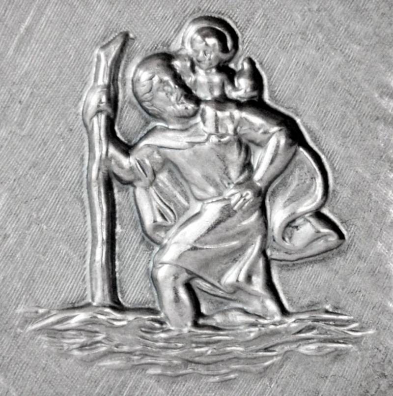 HR Autocomfort Metallschild Kleine Plakette Heiliger Sankt Christophorus 2,8 cm Relief Metall von HR Autocomfort