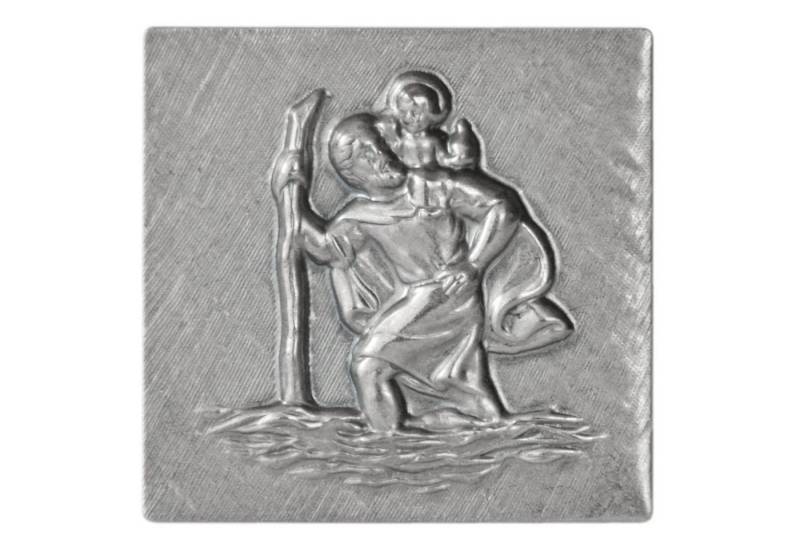 HR Autocomfort Metallschild Kleine Plakette Heiliger Sankt Christophorus 3 cm Relief Christopherus von HR Autocomfort