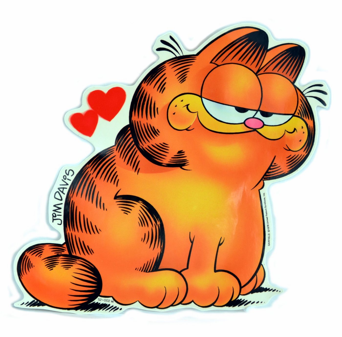 Disney Wandtattoo Garfield LIEBE HMHHHMMM Herz Aufkleber aus 1978 für z.b. Schrank WC Deckel 25 cm, Künstler: Jim Davis von Disney