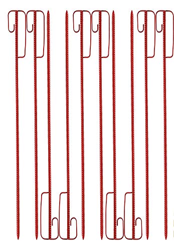 UvV 10 Stück 1,2 m lange Absperrhalter Laterneneisen rot lackierte Absperrleinenhalter Stahl für Absperrband, Fangzaun, Warnband von UvV